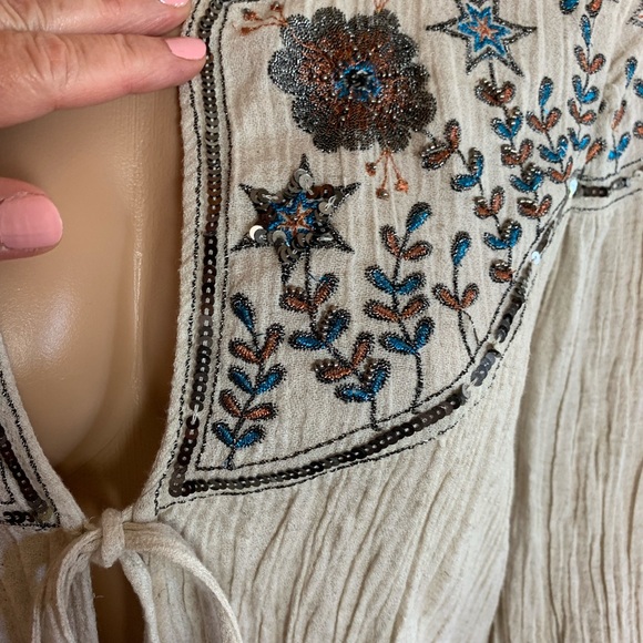 Zara boho cardigan cream & embroidered floral - Picture 3 of 8